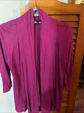 AB Studio Magenta Open-Front Cardigan